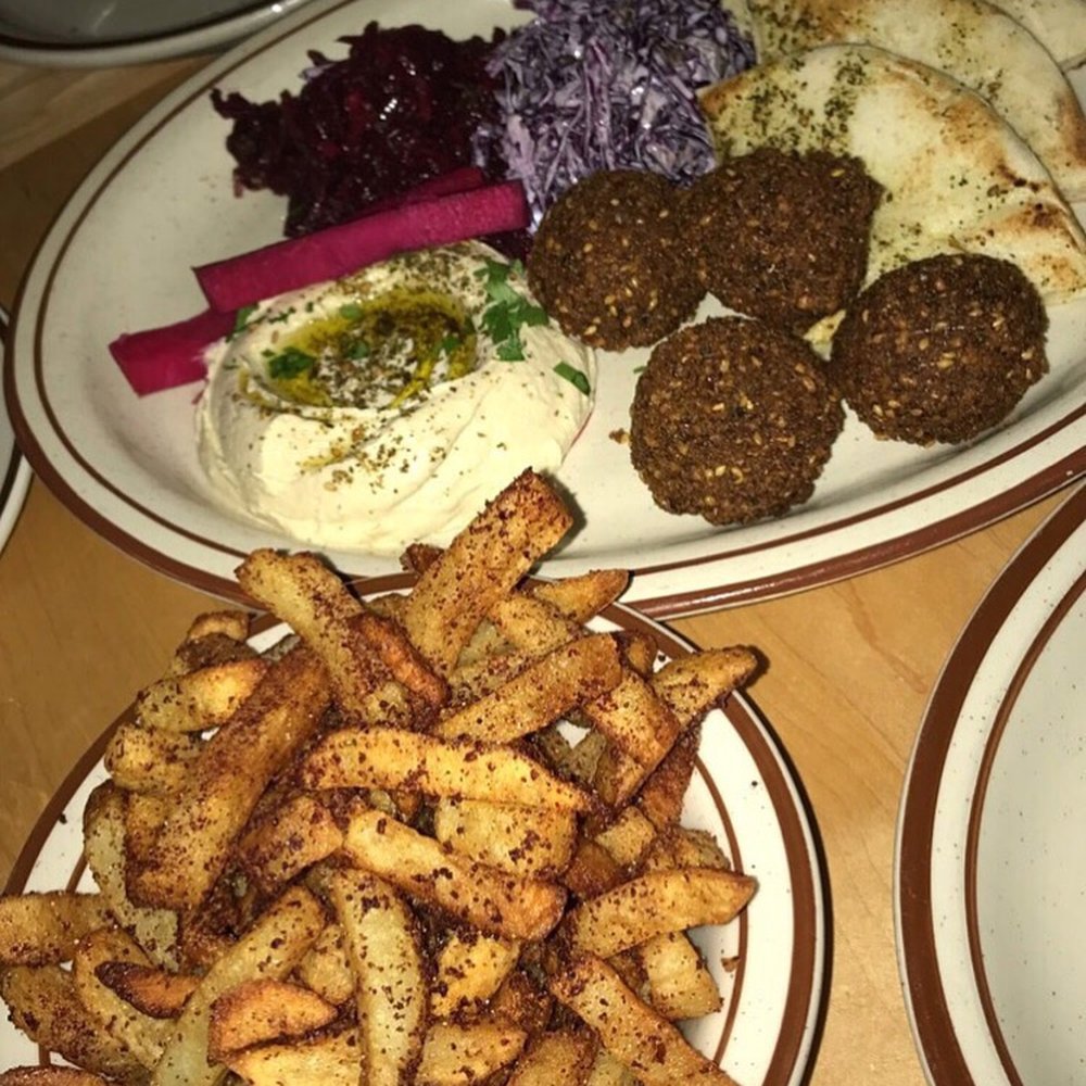 Falafel plate with a side of sumac fries Falafel plate with a side of sumac fries