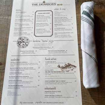 The Dearborn - Menu - New American Near Me - Chicago, Illinois