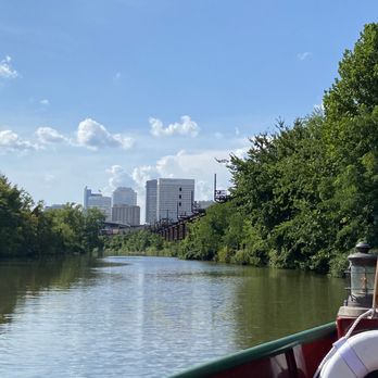 Riverfront Historic Canal Cruises - Heading back with a CSX coal train approaching. - Tours Near Me - Richmond, Virginia Riverfront Historic Canal Cruises - Heading back with a CSX coal train approaching. - Tours Near Me - Richmond, Virginia