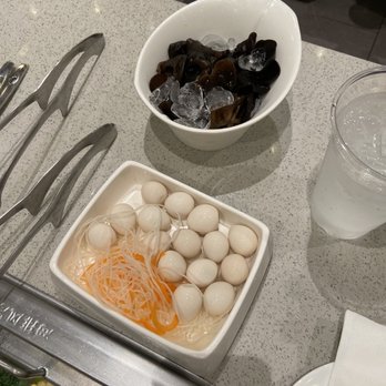 Haidilao Hotpot Katy - Quail eggs and black fungus mushroom - Seafood Near Me - Katy, Texas