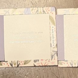 The owner let us pick these motivational cards. So sweet. The owner let us pick these motivational cards. So sweet.
