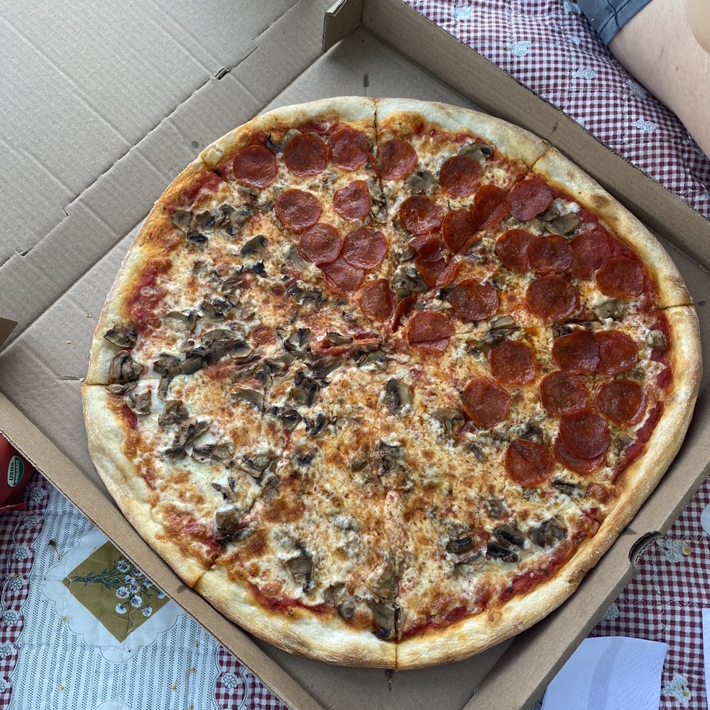 Arturo's Pizza - Half mushroom half pepperoni pizza - Pizza Near Me - New York, New York Arturo's Pizza - Half mushroom half pepperoni pizza - Pizza Near Me - New York, New York