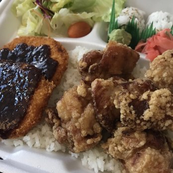 Tenkatori - Chicken Karaage bento box with croquette - Gluten-Free Near Me - Costa Mesa, California Tenkatori - Chicken Karaage bento box with croquette - Gluten-Free Near Me - Costa Mesa, California