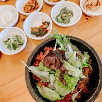 Korea House - Spicy pork hot stone Bibimbap - Korean Near Me - Austin, Texas