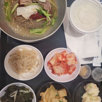 Omma Tofu House - bibim naengmyeon with side dishes! + complimentary rice for ($17:00) vv filling and worth the price! - Korean Near Me - Arcadia, California Omma Tofu House - bibim naengmyeon with side dishes! + complimentary rice for ($17:00) vv filling and worth the price! - Korean Near Me - Arcadia, California