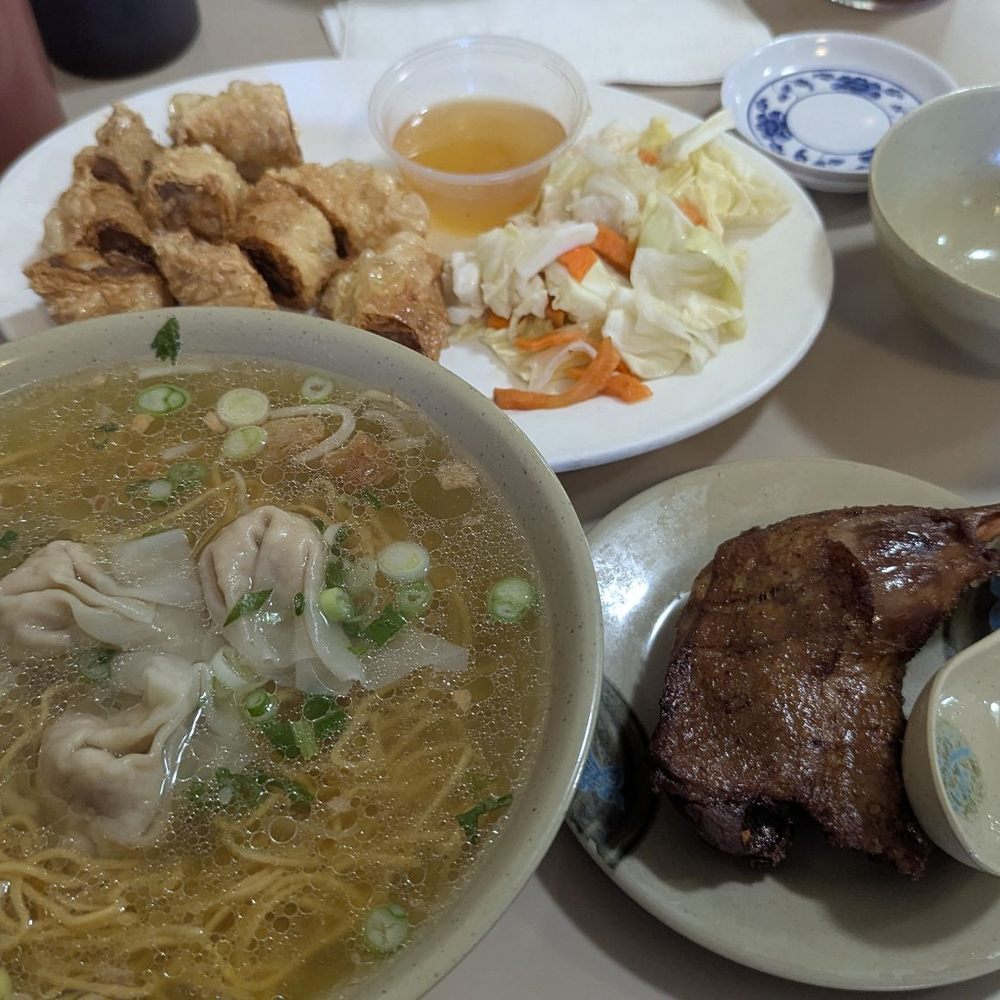 Wonton soup with duck. Wonton soup with duck.
