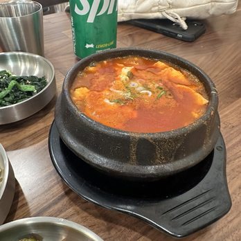 Tofu Chon - Tofu soup with beef (part of combo) - Korean Near Me - Ontario, California Tofu Chon - Tofu soup with beef (part of combo) - Korean Near Me - Ontario, California