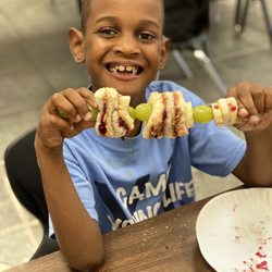 Life's Little Blessings - Sandwich fruit kabob with 1st And 2nd grade!