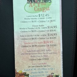 Sunrise Buffet - Menu