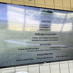 Casper Municipal Golf Course - Prices for the 2023 season. Sorry for the glare. Hopefully you can zoom in if interested.