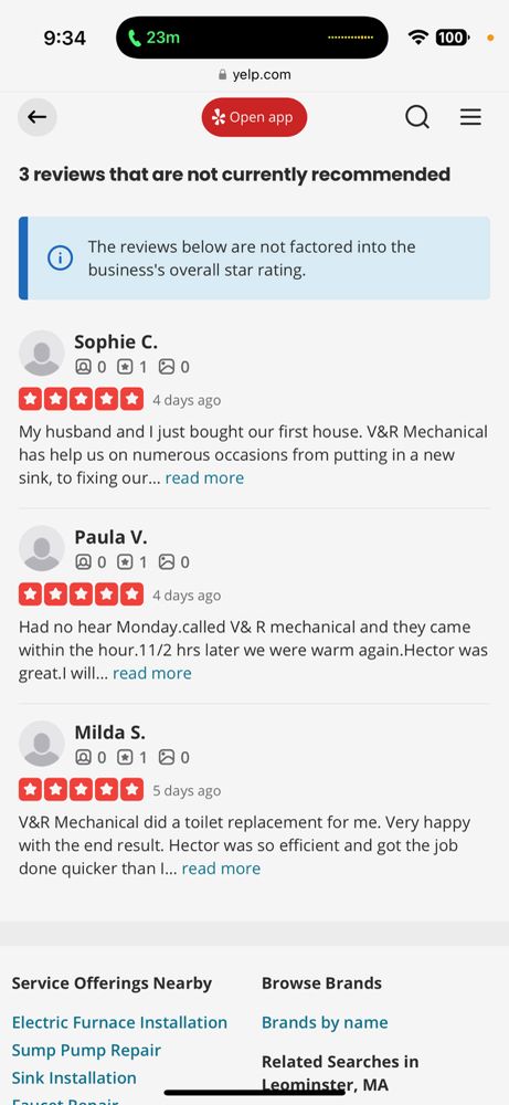 Slide of V & R Mechanical