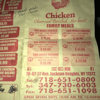 The Original American Chicken - Here is the menu - Barbeque Near Me - Jackson Heights, New York The Original American Chicken - Here is the menu - Barbeque Near Me - Jackson Heights, New York
