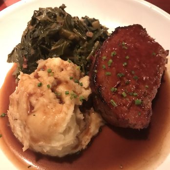 The Hound - Meatloaf, mashed potatoes and collards ina bone gravy sauce. Delish - New American Near Me - Auburn, Alabama The Hound - Meatloaf, mashed potatoes and collards ina bone gravy sauce. Delish - New American Near Me - Auburn, Alabama