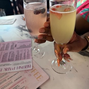 Brush Park Brunch - Blueberry Mimosa and Strawberry Mimosa. - Breakfast & Brunch Near Me - Detroit, Michigan Brush Park Brunch - Blueberry Mimosa and Strawberry Mimosa. - Breakfast & Brunch Near Me - Detroit, Michigan