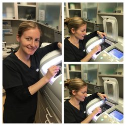 Matthew Krieger, DMD - Karen working hard to build a new crown for a patient.