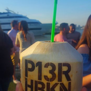 Pier 13 - Spiked coconuts were great, but the overcrowded conditions made me feel claustrophobic. - Food Trucks Near Me - Hoboken, New Jersey Pier 13 - Spiked coconuts were great, but the overcrowded conditions made me feel claustrophobic. - Food Trucks Near Me - Hoboken, New Jersey