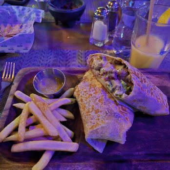 La Casa Country - Steak Burrito with fries and the last bit of a mangolada - Mexican Near Me - Cabo San Lucas, BCS La Casa Country - Steak Burrito with fries and the last bit of a mangolada - Mexican Near Me - Cabo San Lucas, BCS