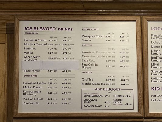 Menu photo 5 The Coffee Bean & Tea Leaf Honolulu, HI Menu photo 5 The Coffee Bean & Tea Leaf Honolulu, HI