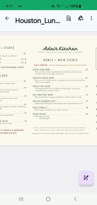 Menu photo 1 Adair Kitchen Houston, TX Menu photo 1 Adair Kitchen Houston, TX