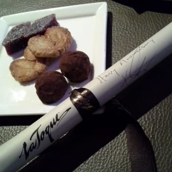 La Toque - home-made desserts with signed menu - French Near Me - Napa, California