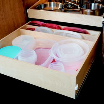 All Organized - Our divided double deep Roll Out Shelf allows you to neatly store all your plastic items - Cabinetry Near Me - North Highlands, California All Organized - Our divided double deep Roll Out Shelf allows you to neatly store all your plastic items - Cabinetry Near Me - North Highlands, California