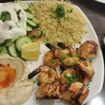 Green Olive - I ordered chicken and shrimp combination plate - Mediterranean Near Me - Downey, California