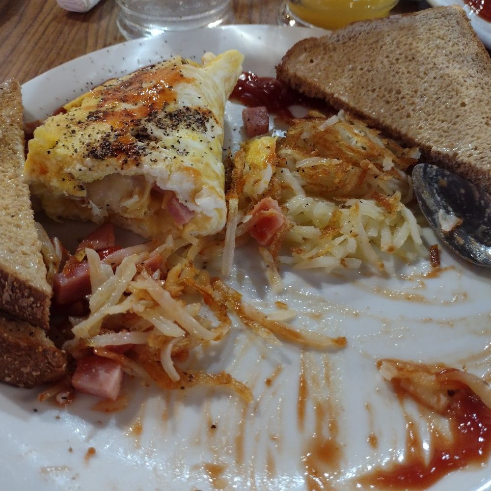 Denny's - Moons over My hammy..well partly eaten because I was hungry.. - Diners Near Me - Shelton, Washington