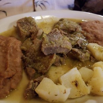 El Patio - Lengua in Chile Verde sauce. Mr.B was in the process of removing the potato before I could snap this. - Mexican Near Me - Chula Vista, California