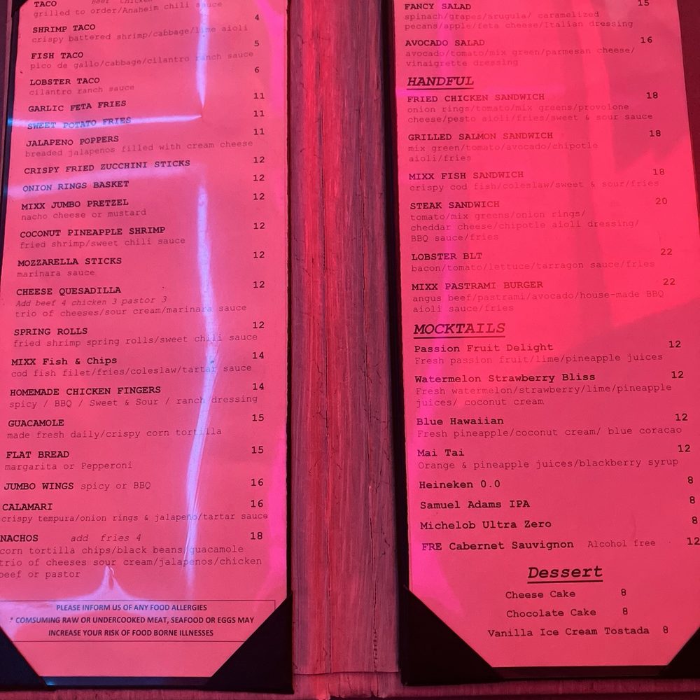 The Mixx Pasadena - Menu - New American Near Me - Pasadena, California