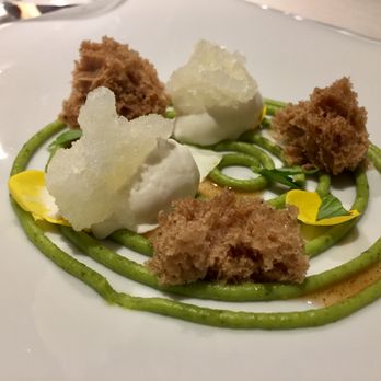 Angle - Coconut Ice Cream, Clove Sponge Cake, Lime Sherbet and Basil - Catalan Near Me - Barcelona, B