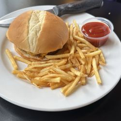 A cheeseburger. The saddest looking cheeseburger