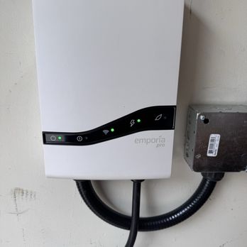 Banton Communications - Close up of Emporia Pro EV Charger - Electricians Near Me