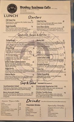 Menu photo 2 Monkey Business Cafe Fullerton, CA Menu photo 2 Monkey Business Cafe Fullerton, CA