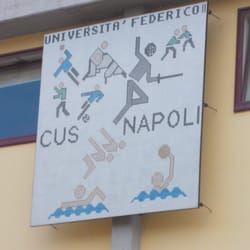 Cus Napoli - Insegna del Cus con alcune tra le varie discipline insegnate