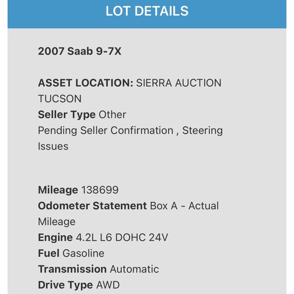 Stating only "steering issues" Stating only "steering issues"