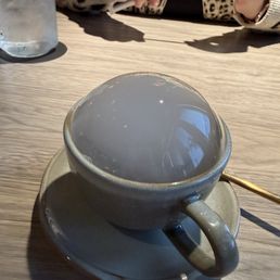 Coffee with smoke bubble