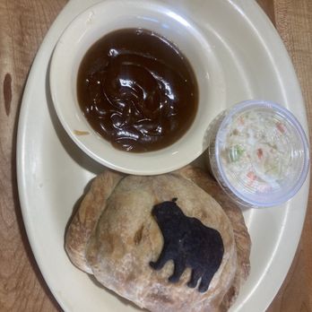 Bear Trap Inn - Beef pastie, gravy, and coleslaw - American Near Me - Munising, Michigan
