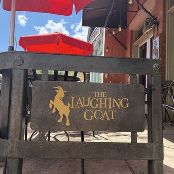 The Laughing Goat - Logo on the front of the outdoor seating area. - Coffee & Tea Near Me - Boulder, Colorado The Laughing Goat - Logo on the front of the outdoor seating area. - Coffee & Tea Near Me - Boulder, Colorado