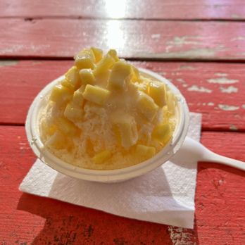 Rainbow House Shave Ice - I picked the mango with some ice cream and mochi. So delicious. - Desserts Near Me - Kahuku, Hawaii Rainbow House Shave Ice - I picked the mango with some ice cream and mochi. So delicious. - Desserts Near Me - Kahuku, Hawaii