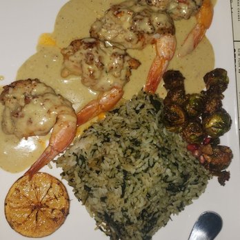 Prime39 - Stuffed shrimp, spinach rice and brussel sprouts - New American Near Me - Lynbrook, New York Prime39 - Stuffed shrimp, spinach rice and brussel sprouts - New American Near Me - Lynbrook, New York
