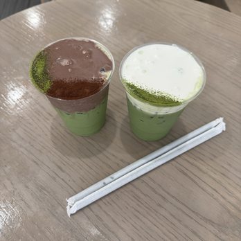 DAMO - Chocolate Forrest einspanner (left), matcha einspanner (right) - Coffee & Tea Near Me - Los Angeles, California DAMO - Chocolate Forrest einspanner (left), matcha einspanner (right) - Coffee & Tea Near Me - Los Angeles, California