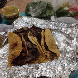 Tacos El Pecas - $2.50 each. Pastor. Lengua. Cabeza. Asada