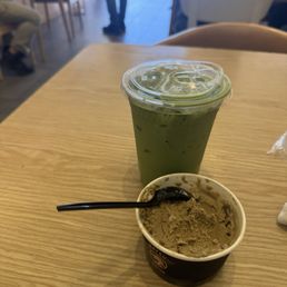Matcha Latte + Hojicha Gelato Matcha Latte + Hojicha Gelato