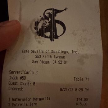 Cafe Sevilla - Someone please train Carlo on how to use his Toast Go 2 - Spanish Near Me - San Diego, California Cafe Sevilla - Someone please train Carlo on how to use his Toast Go 2 - Spanish Near Me - San Diego, California