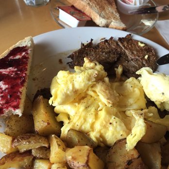 Sintra Restaurant - Steak seasoned perfectly with garlic and parsley with perfectly prepared eggs and home style potatoes . The toast and jam was so good too!! - Breakfast & Brunch Near Me - Bend, Oregon Sintra Restaurant - Steak seasoned perfectly with garlic and parsley with perfectly prepared eggs and home style potatoes . The toast and jam was so good too!! - Breakfast & Brunch Near Me - Bend, Oregon