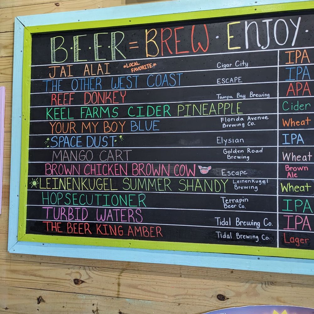 Sam's Beach Bar - Beer menu - Seafood Near Me - Hudson, Florida Sam's Beach Bar - Beer menu - Seafood Near Me - Hudson, Florida