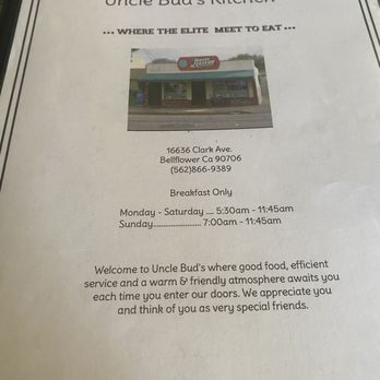 Uncle Bud's Kitchen - Breakfast & Brunch Near Me - Bellflower, California Uncle Bud's Kitchen - Breakfast & Brunch Near Me - Bellflower, California