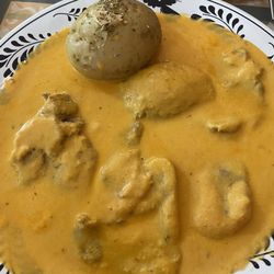 La Estacion - Lengua with peanut sauce.