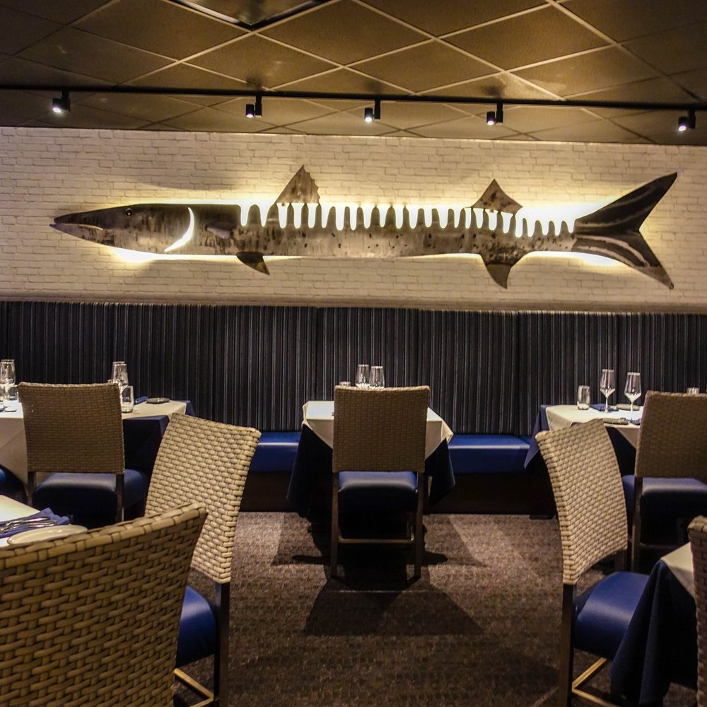 Kingfish - Dining room in a posh yet sleek interior serves as a gallery of the freshest seafood and bold flavors of north coast cuisine. - Seafood Near Me - Akron, Ohio Kingfish - Dining room in a posh yet sleek interior serves as a gallery of the freshest seafood and bold flavors of north coast cuisine. - Seafood Near Me - Akron, Ohio