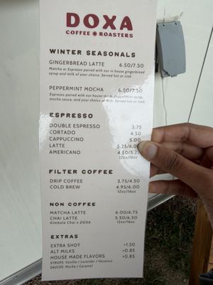 Menu photo 1 Doxa Coffee Roasters Manchaca, TX